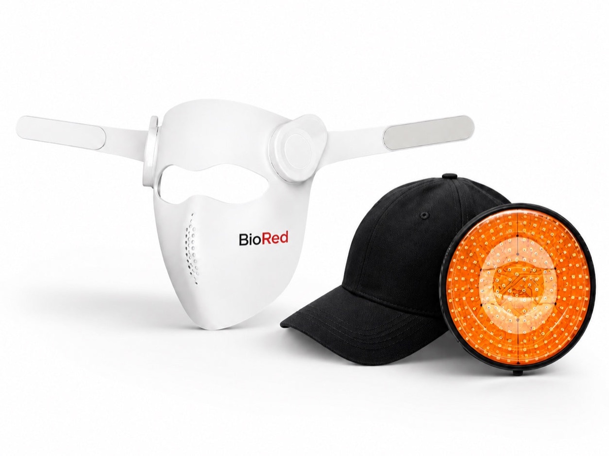 The Glow Set: the BioRed Therapy Mask with the Therapy Cap.