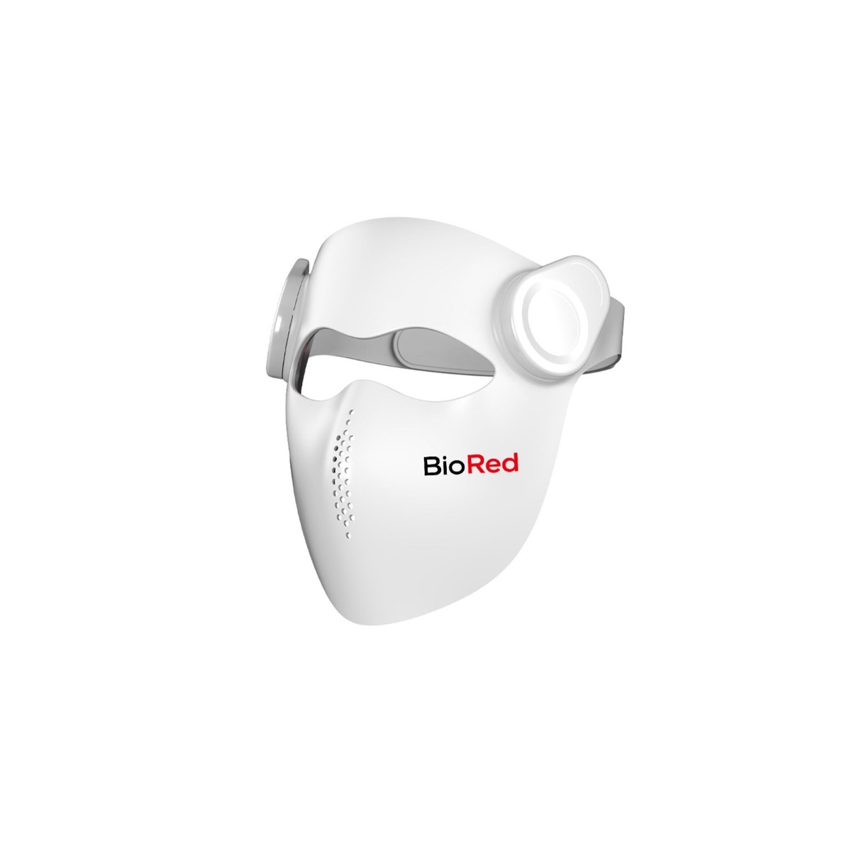 The BioRed Therapy Mask, a cordless silicone facial light therapy mask.